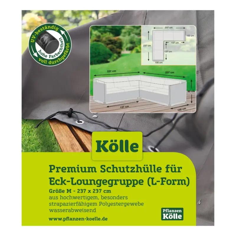 Kölle Premium Schutzhülle für Eck-Loungegruppe (L-Form) Rabatt