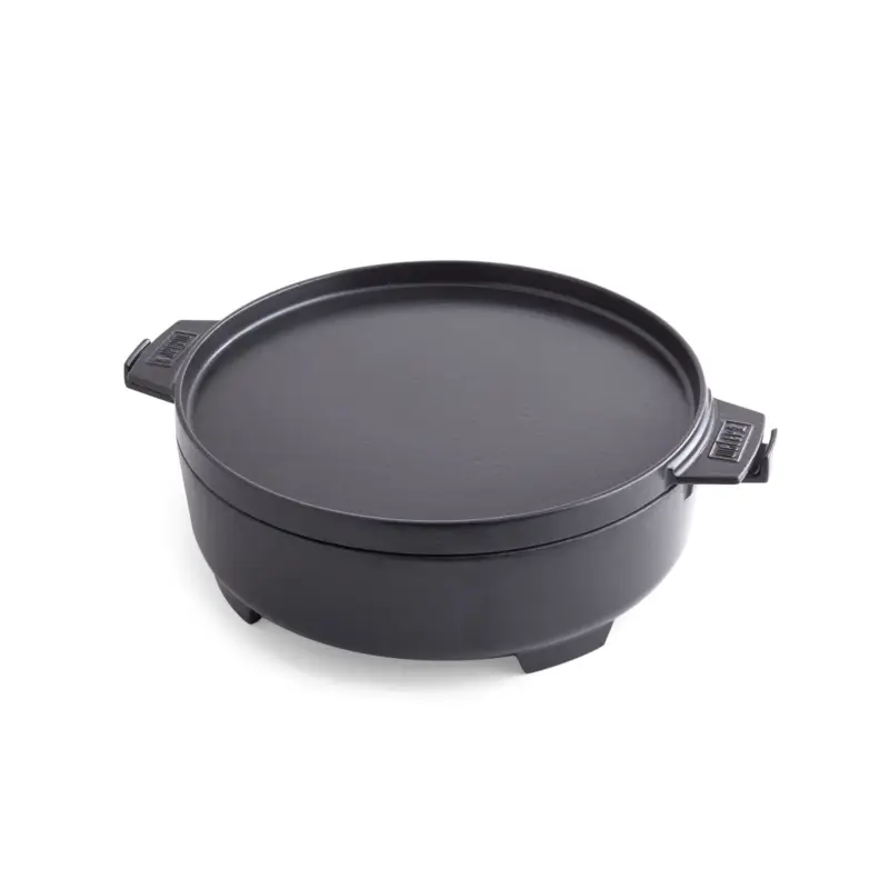 2-in-1 Dutch Oven, schwarz, Metall Geprüft