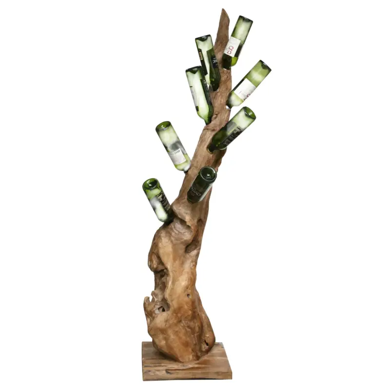 Sonderangebot Weinregal 'Baum', natur, recyceltes Teakholz