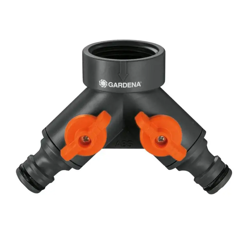 Neuheit 2-Wege-Wasserventil, Gardena, 1/2" - 5/8", 21 mm Wasserhahn, Gewinde 26,5 mm