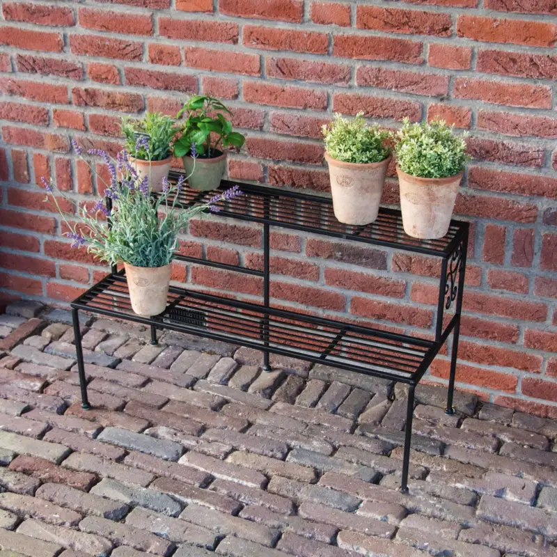 Knallerangebot Etagere mit 2 Ebenen, faltbar, schwarz, ca. 79 x 35 x 48 cm