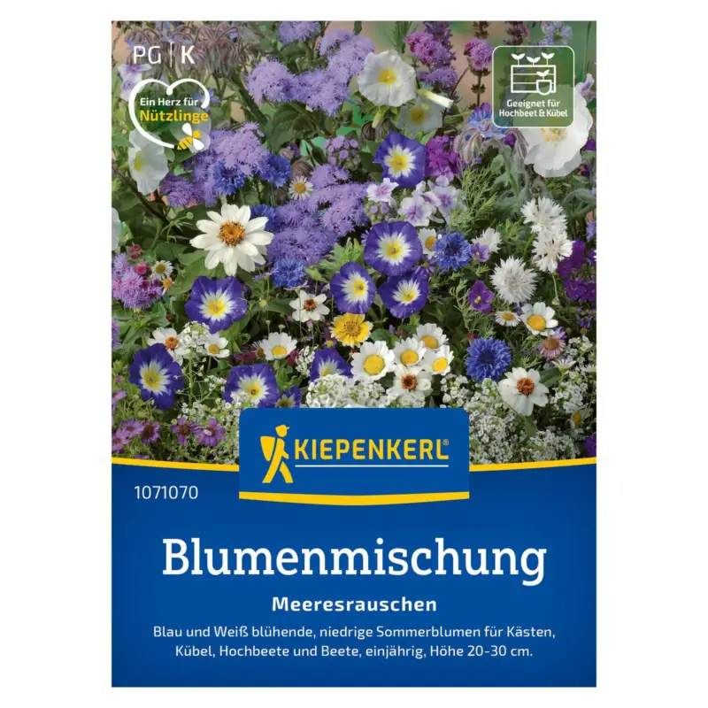 Preisreduziert Blumensamen, Blumenmischung 'Meeresrauschen', blau & weiß