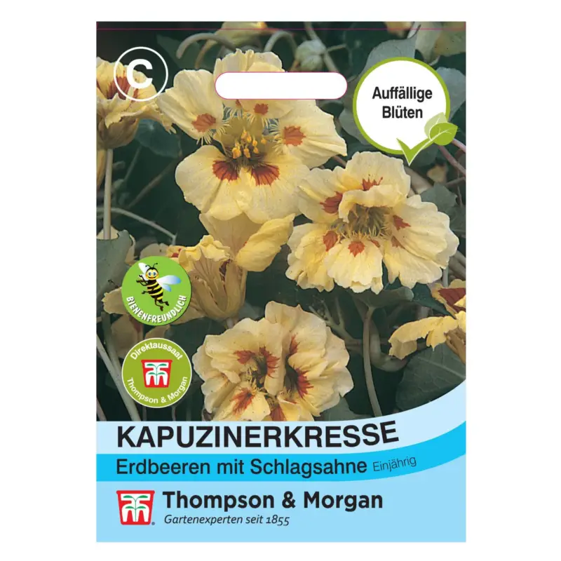 Thompson & Morgan Blumensamen Kapuzinerkresse "Strawberries & Cream" Neue Kollektion