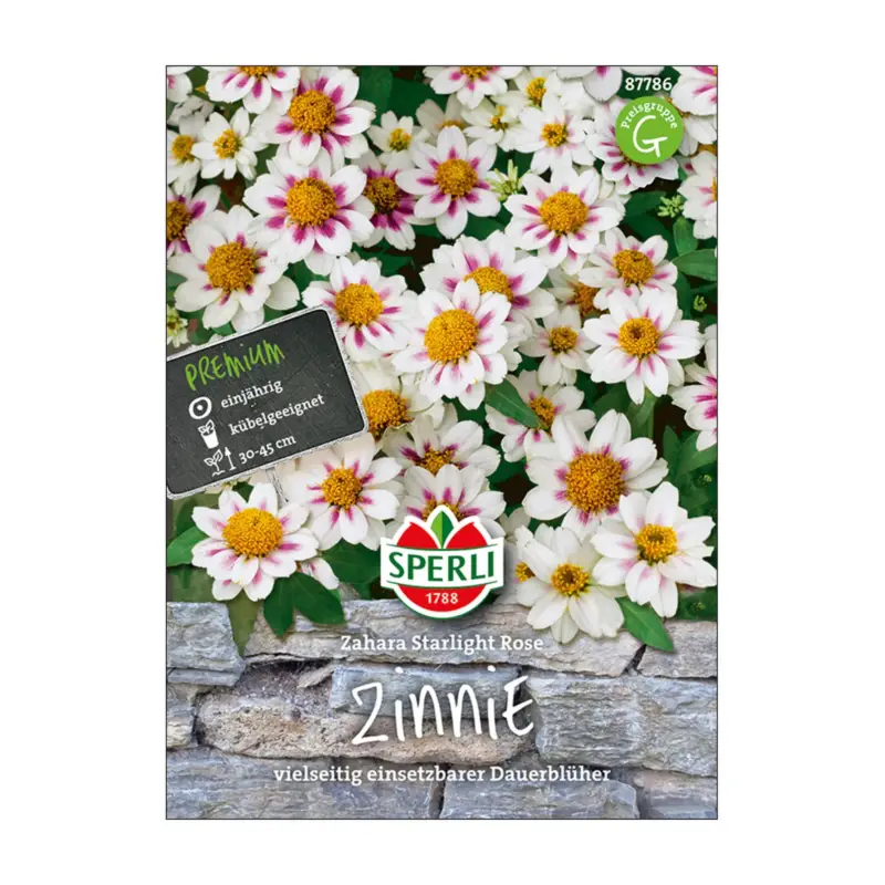 Super-Preis Blumensamen, Zinnien Zahara 'Starlight Rose'