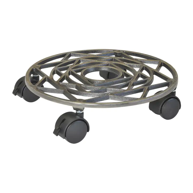 Aktuell Multi Pflanzenroller Antik Design, aus Gusseisen, nickel-matt, Ø ca. 28,5 cm