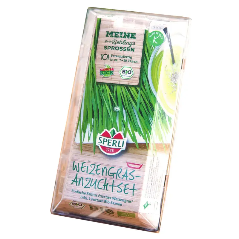 Schnäppchen Bio-Keimsprossen, Weizen, Starter-Set, grün