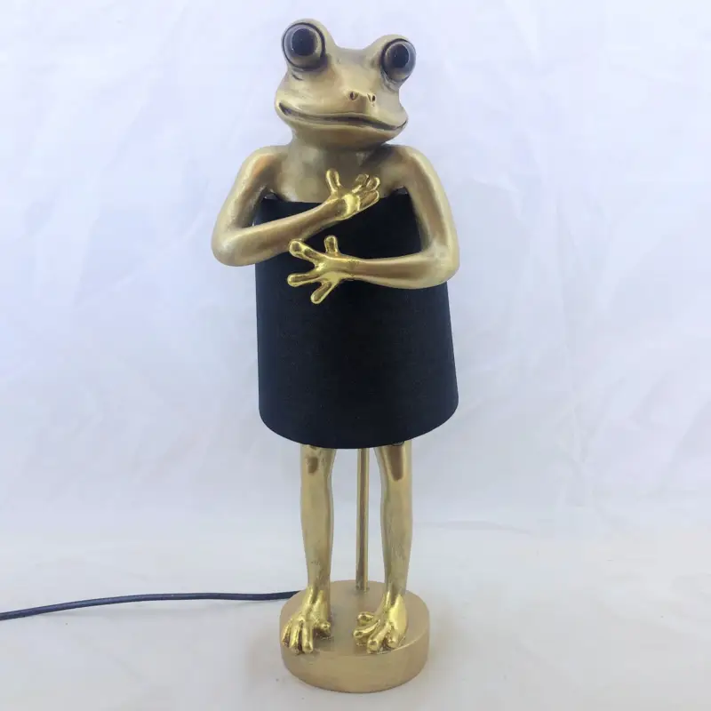 Echt Deko-Lampe 'Frosch', gold, B 15 x L 20 x H 43 cm