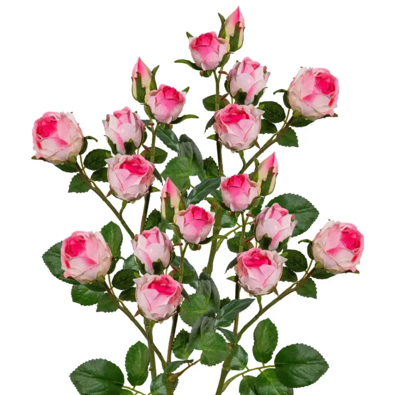 Ausverkauf Kunstpflanze Polyantarose, rosa, Höhe ca. 39 cm, 4 Stück