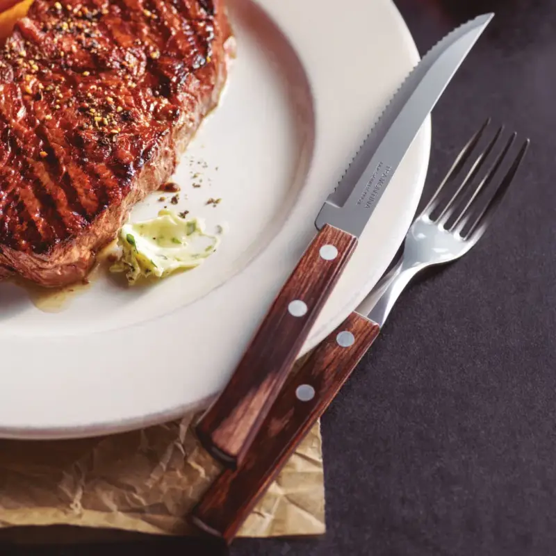 Top-Angebot Steak-Pizza-Messer, Stahl/Holz