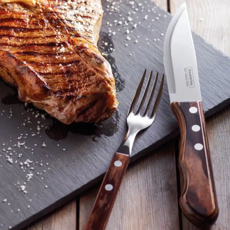 Steak- & Burgermesser JUMBO, Stahl/Holz Preisreduziert