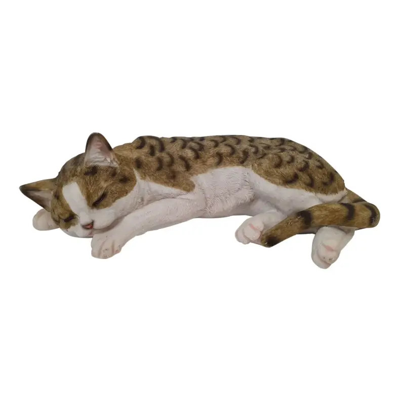 Dekofigur Katze schlafend, weiß/grau, 12 x 26 x 40 cm Saisonangebot