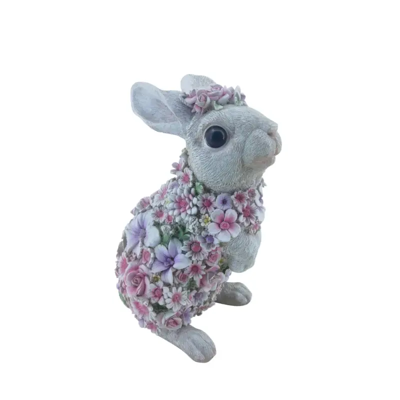 Dekofigur Blumenhase, weiß/rosa, 30 x 15 x 14 cm Solange Der Vorrat Reicht