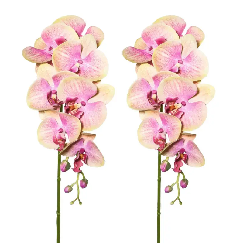 Kunstpflanze Orchideenzweig, grünrosa, Höhe ca. 87 cm, 2 Stück Sofort Bestellen