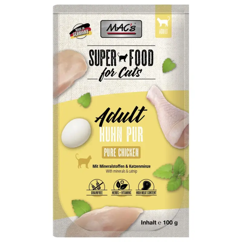 Jetzt Kaufen MAC'S Cat Pouch Packs, Hähnchen pur & Kräuter, Nassfutter, 100 g