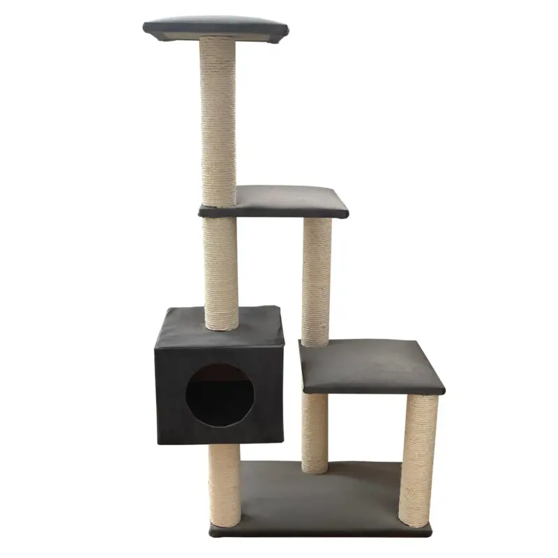 Sonderaktion Kratzbaum 'Samt', grau, 133 x 48 x 72 cm