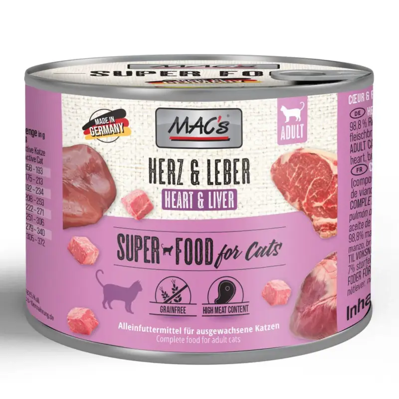 Katzennassfutter MAC’s Cat Dose, Herz und Leber, 200 g Sonderangebot