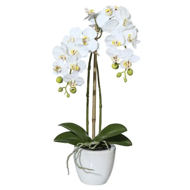 Kunstblume Mini-Orchidee Phalaenopsis weiß, Höhe ca. 43 cm Schnäppchen