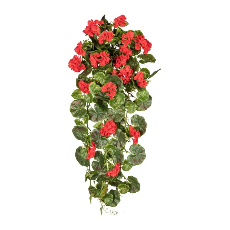 Preis Gesenkt Künstlicher Geranienhänger, rot, Höhe ca. 80 cm