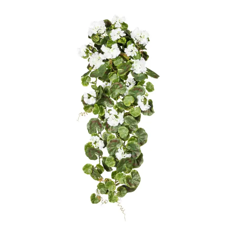 Garantierte Lieferung Künstlicher Geranienhänger, weiß, Höhe ca. 80 cm