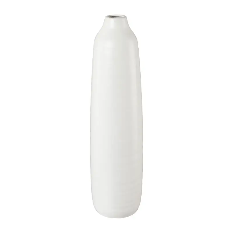 Vase Presence, Keramik, Weiß, 11 x 11 x 40 cm Nur Heute