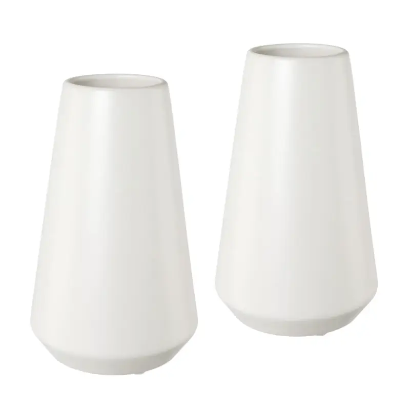 Vase Bilbao, 2er-Set, Keramik, weiß, 12,5 x 12,5 x 20,5 cm Sofort Bestellen