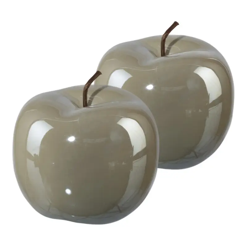 Dekoapfel PEARL, 2er-Set, Keramik, grau, Ø15 x H12,5 cm Rabatt