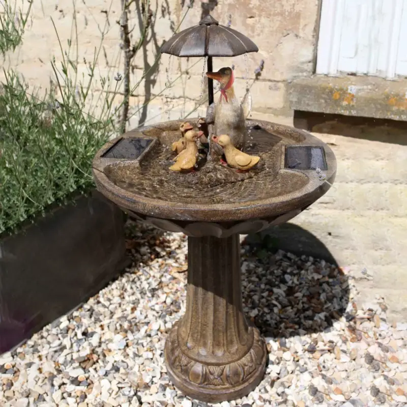 Solarbrunnen 'Entenfamilie',Ø 48 x H 84 cm Billig