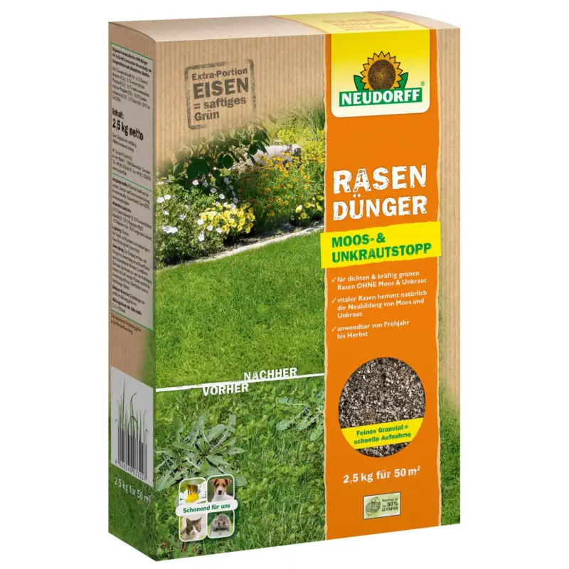 Neudorff Rasendünger Moos- & Unkrautstopp, 2,5 kg Rabatt