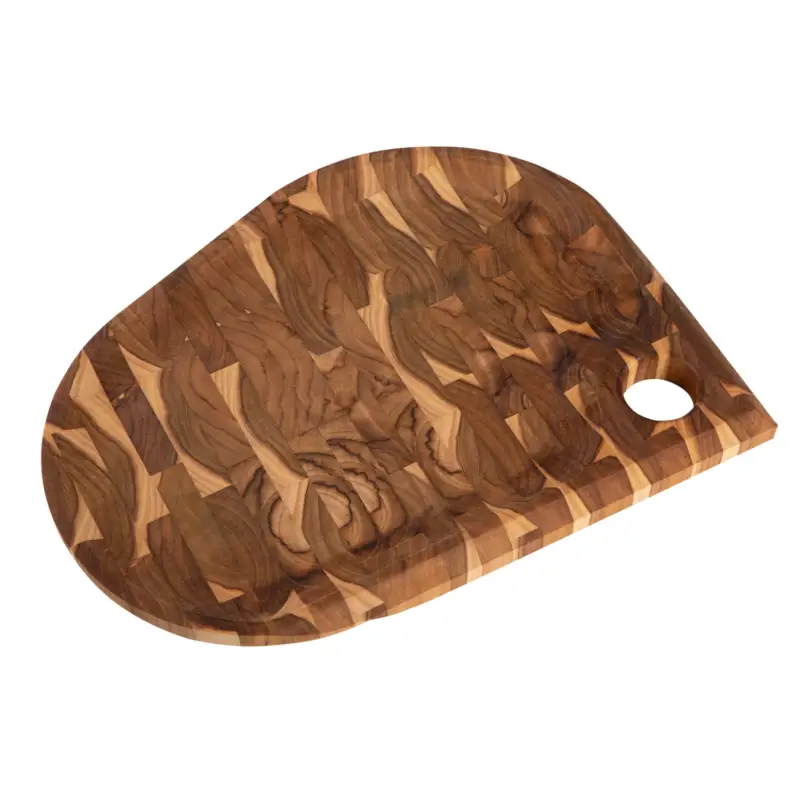 Stirnholz-/Servierbrett, Teakholz, 3 x 45 x 34 cm Nur Heute