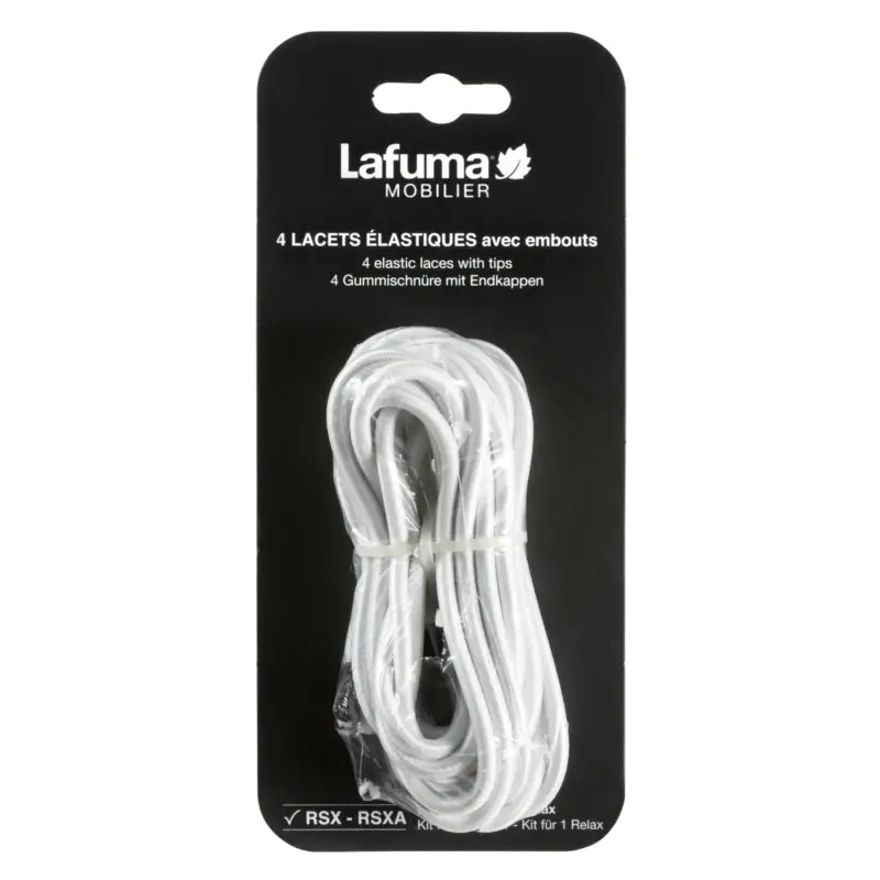 Bestpreis Gummischnur mit Endkappen, 4 Stück, weiß