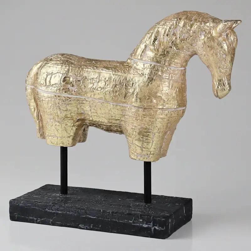 Dekofigur Pferd, gold,Höhe ca. 30 cm Günstig