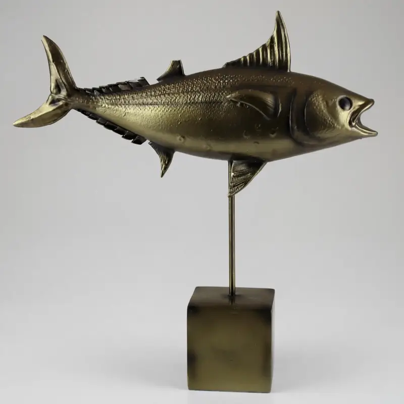 Dekofigur Thunfisch, gold, H33 x L32 cm Zertifiziert