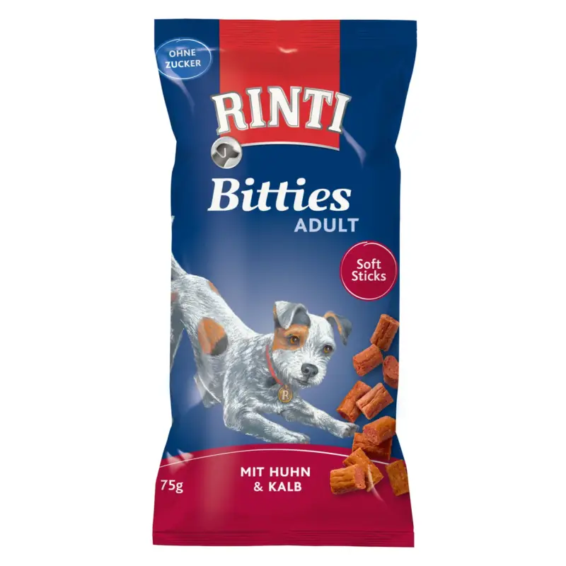 Rinti Snack Bitties, Huhn und Kalb, 75 g Preisreduziert