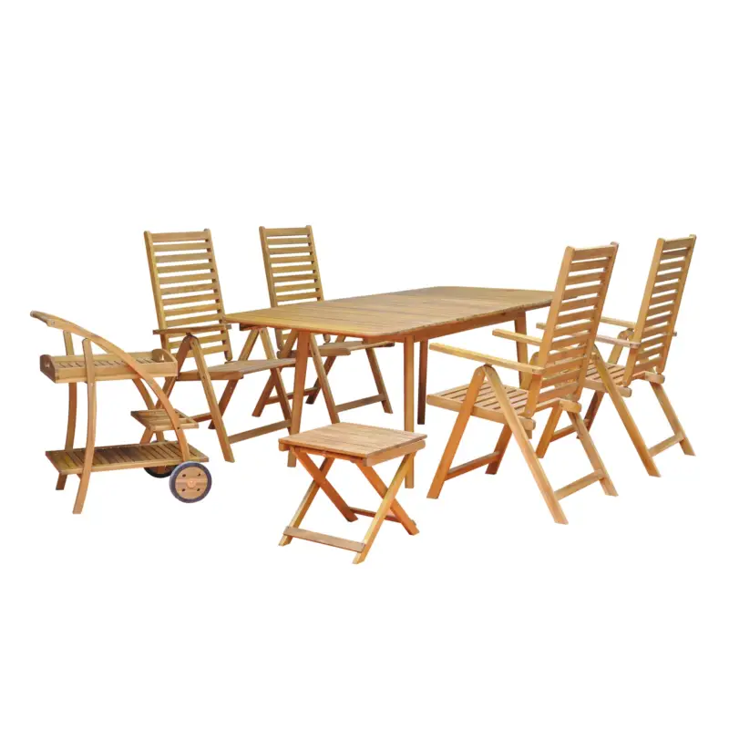 Heißes Angebot Kölle Holzgruppe 'Frankfurt', 7tlg., braun