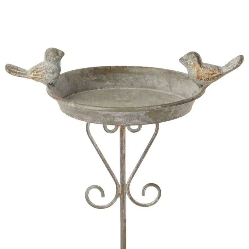 Nur Für Kurze Zeit Vogelbad Schale, grau-braun, Eisen, Höhe ca. 88 cm