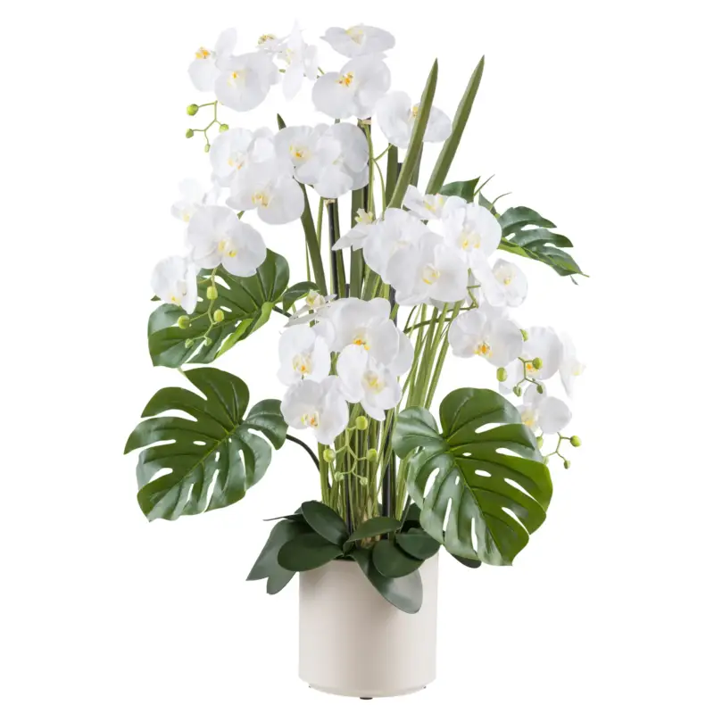 Markenprodukt Künstliches Phalaenopsis-Arrangement, weiß, Höhe ca. 110 cm