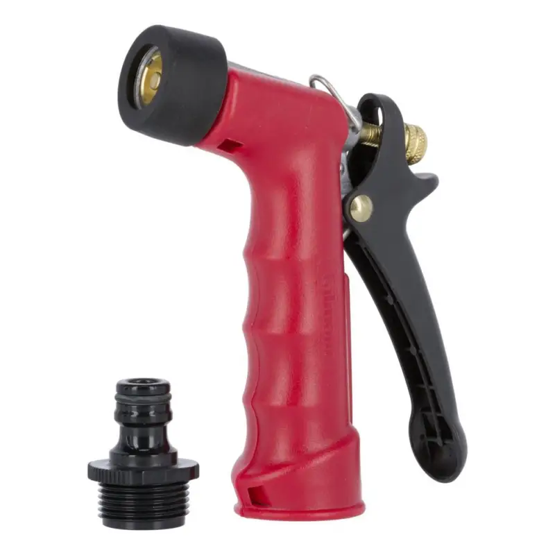 Echt Pistolenspritze 1/2" Gilmour Abspritzbrause – Kerbl – rot mit Messingeinsatz