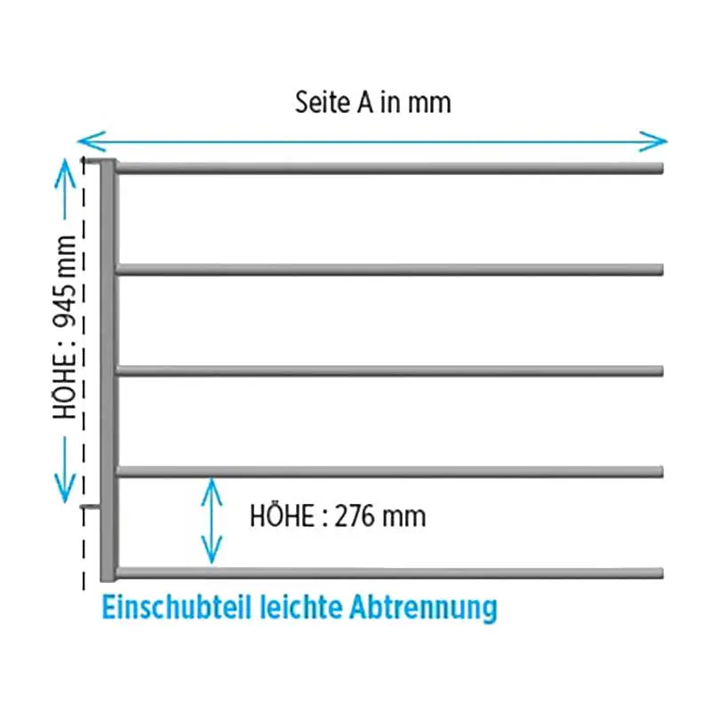 Einschubteil Abtrennung leicht 1,54 m für 1,1/4" Grundteil Knallerangebot