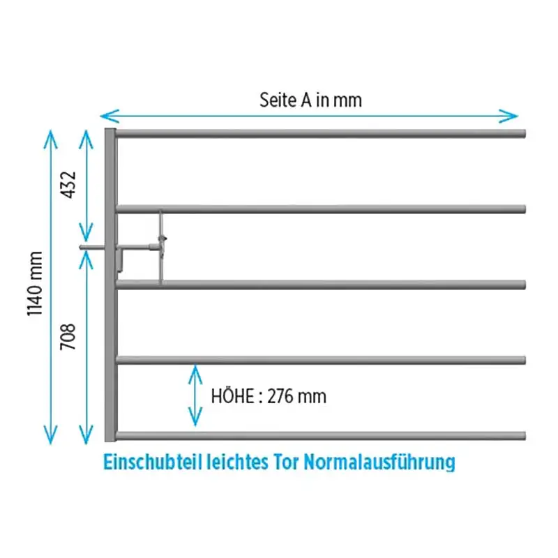 Neu Einschubteil Tor leicht 1,54 m für 1,1/4" Grundteil