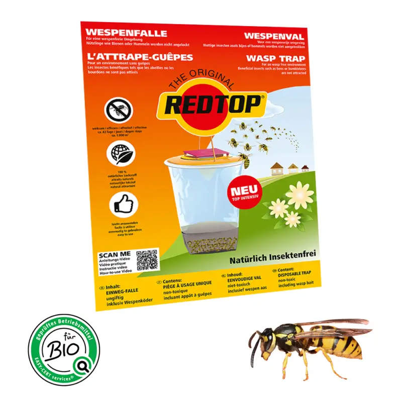 REDTOP® Wespenfalle - 3 L (Einwegmodell) Garantierte Lieferung