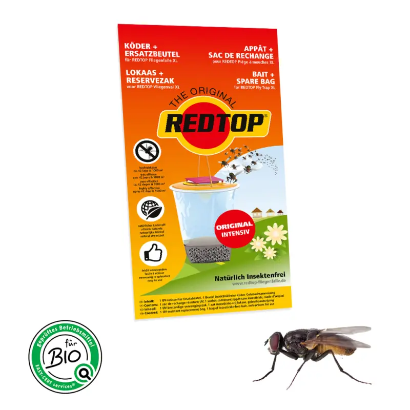 REDTOP® Fliegenfalle Nachfüllpack XL (8 L) Sichere Zahlung