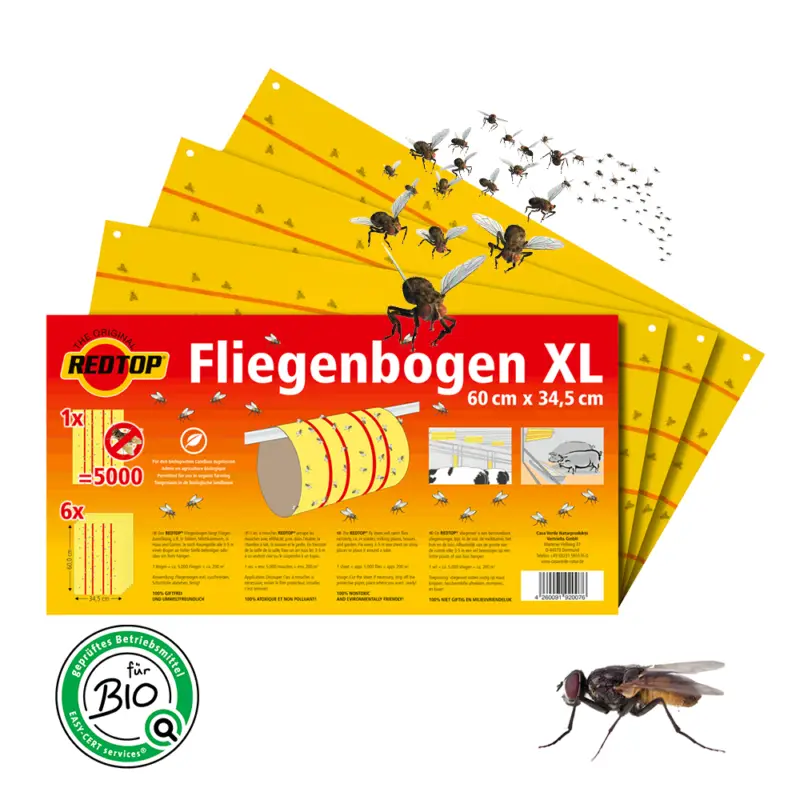 REDTOP® Klebefalle | Fliegenbogen XL | 60 x 34,5 cm | Natürliche Klebefalle Solange Der Vorrat Reicht