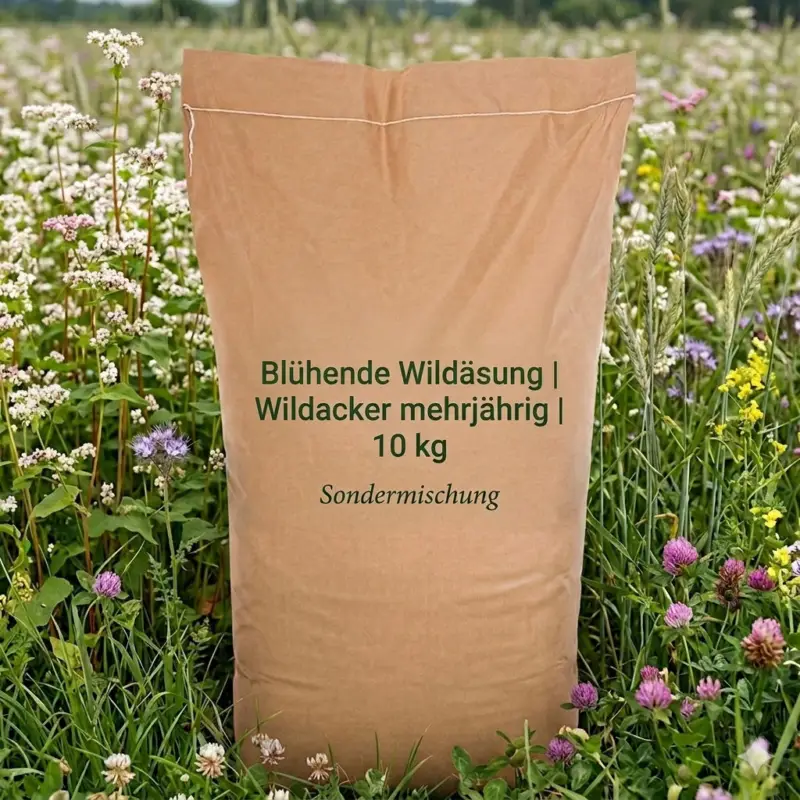 Abverkauf Blühende Wildäsung Organic | 10 kg | Wildacker mehrjährig | SM Sondermischung