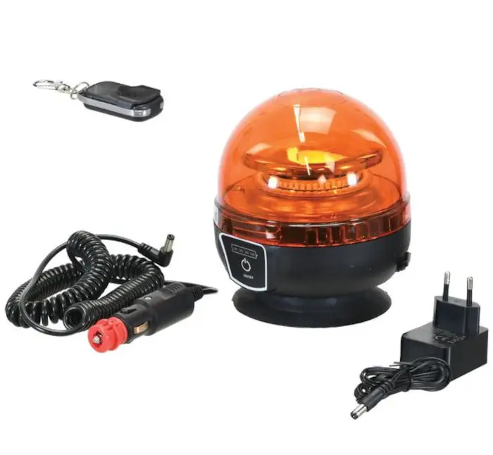 LED Rundumleuchte Akku Magnetfuß 12/24V (Gelb) 5 Stunden Sichere Zahlung