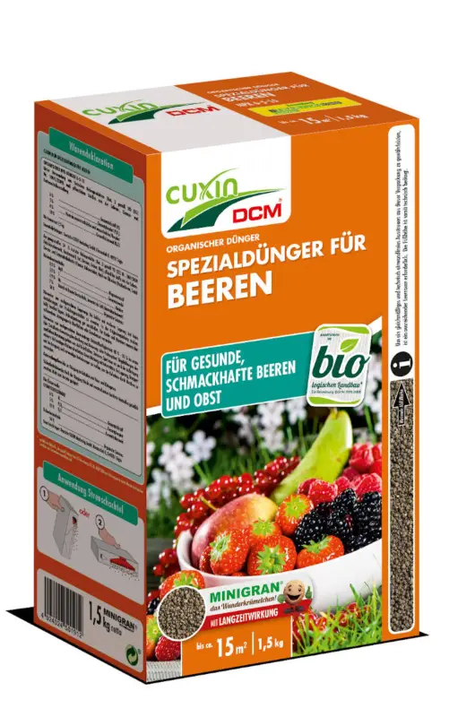 Spezialdünger für Beeren & Obstbäume 1,5 kg - Cuxin DCM Sichere Zahlung
