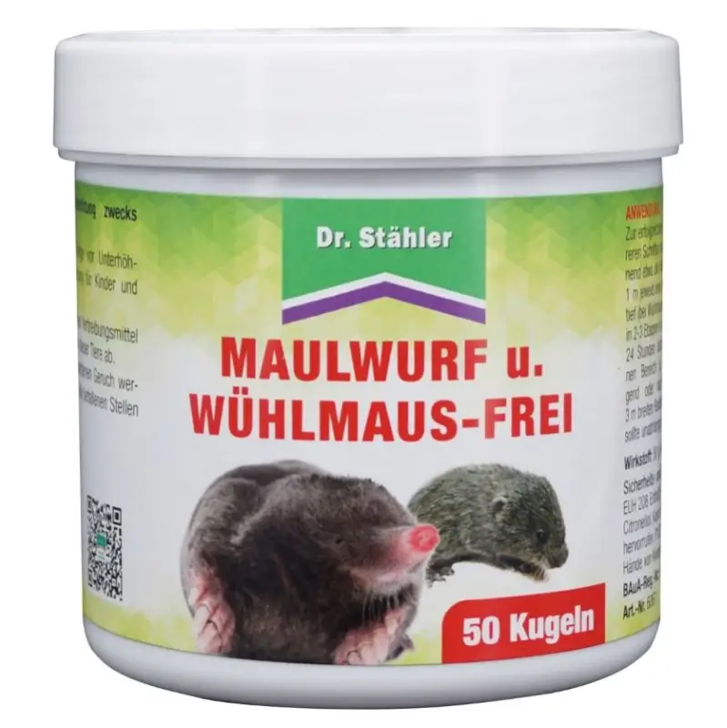 Maulwurf- und Wühlmausfrei | 50 Kugeln | Dr. Stähler Preiswert