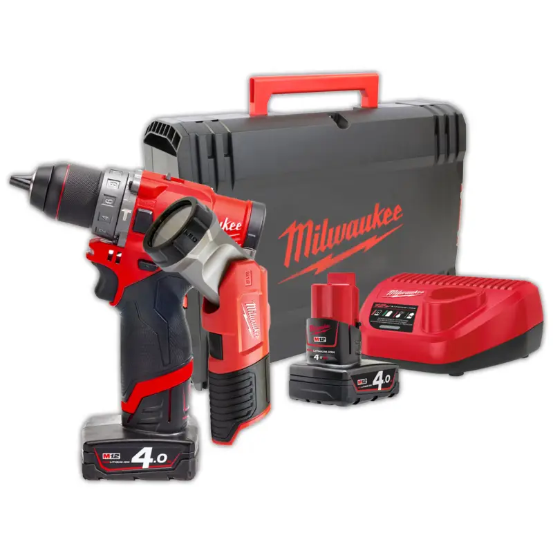 Solange Der Vorrat Reicht Schlagbohrschrauber / Taschenlampe / Akku's / Ladegerät / Set M12FPP2T-402XMilwaukee®