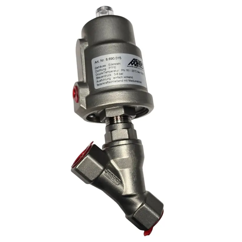 Jetzt Kaufen Schrägsitzventil Edelstahl Druckluft DN 15 1/2" 3–8 bar – Lemmer Fullwood