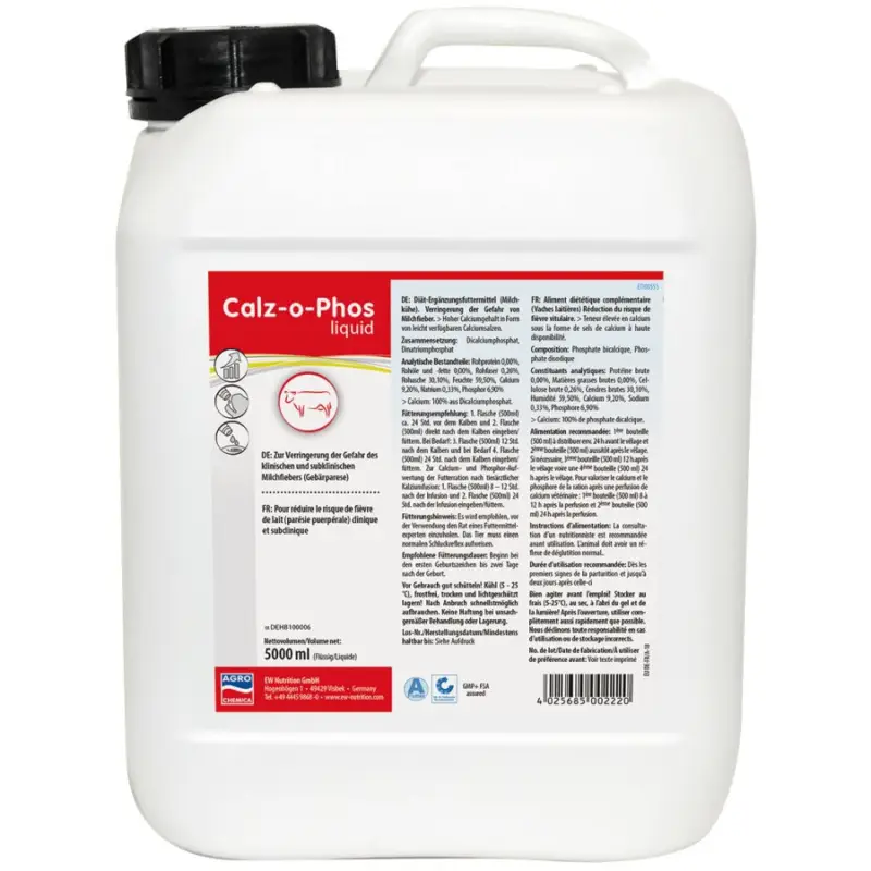 Calz-o-Phos Liquid (5000 ml) - gegen Milchfieber bei Milchkühen Letzte Chance