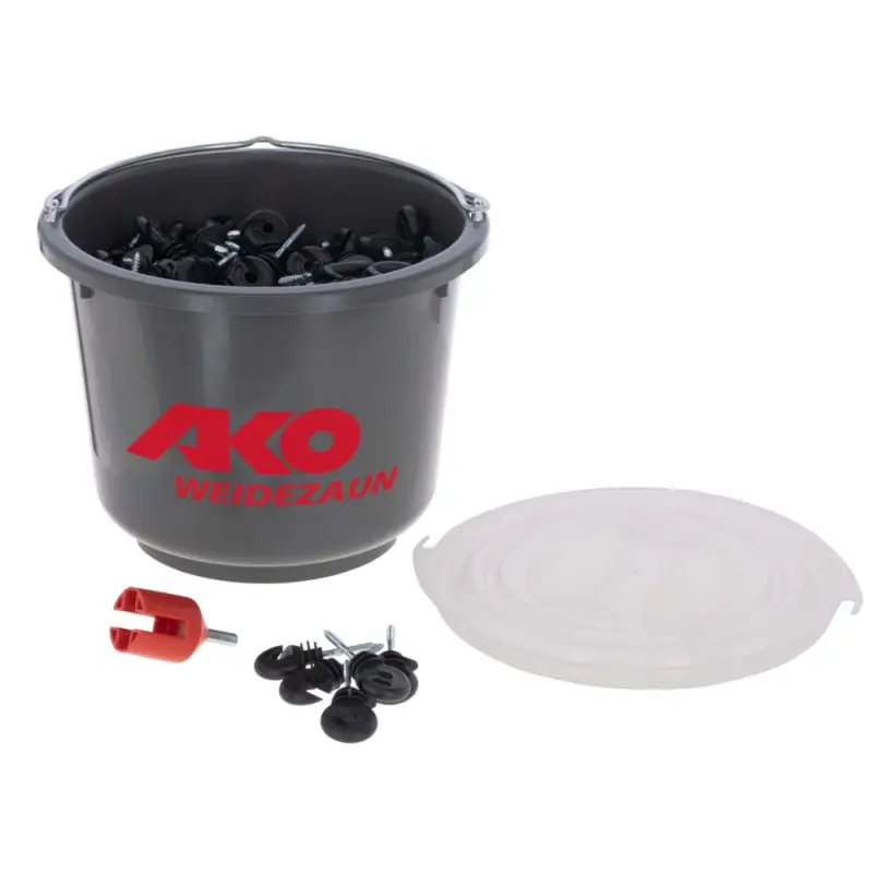 Ringisolator mit breiter Drahtauflage | 250 Stück Stall-Eimer | AKO Agrartechnik Echt